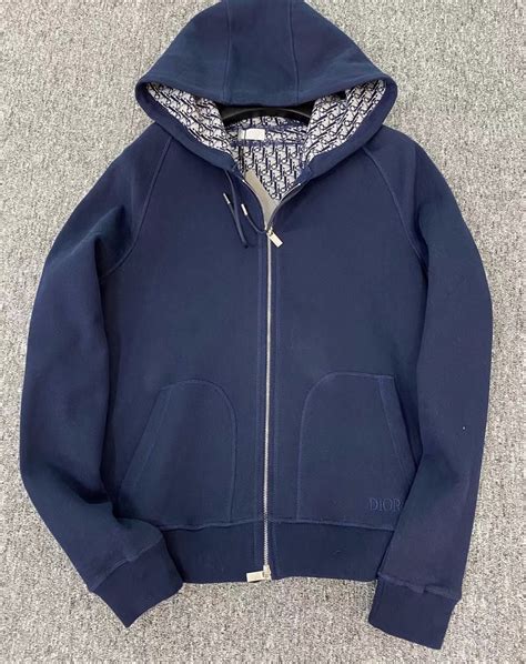 navy blue dior hoodie